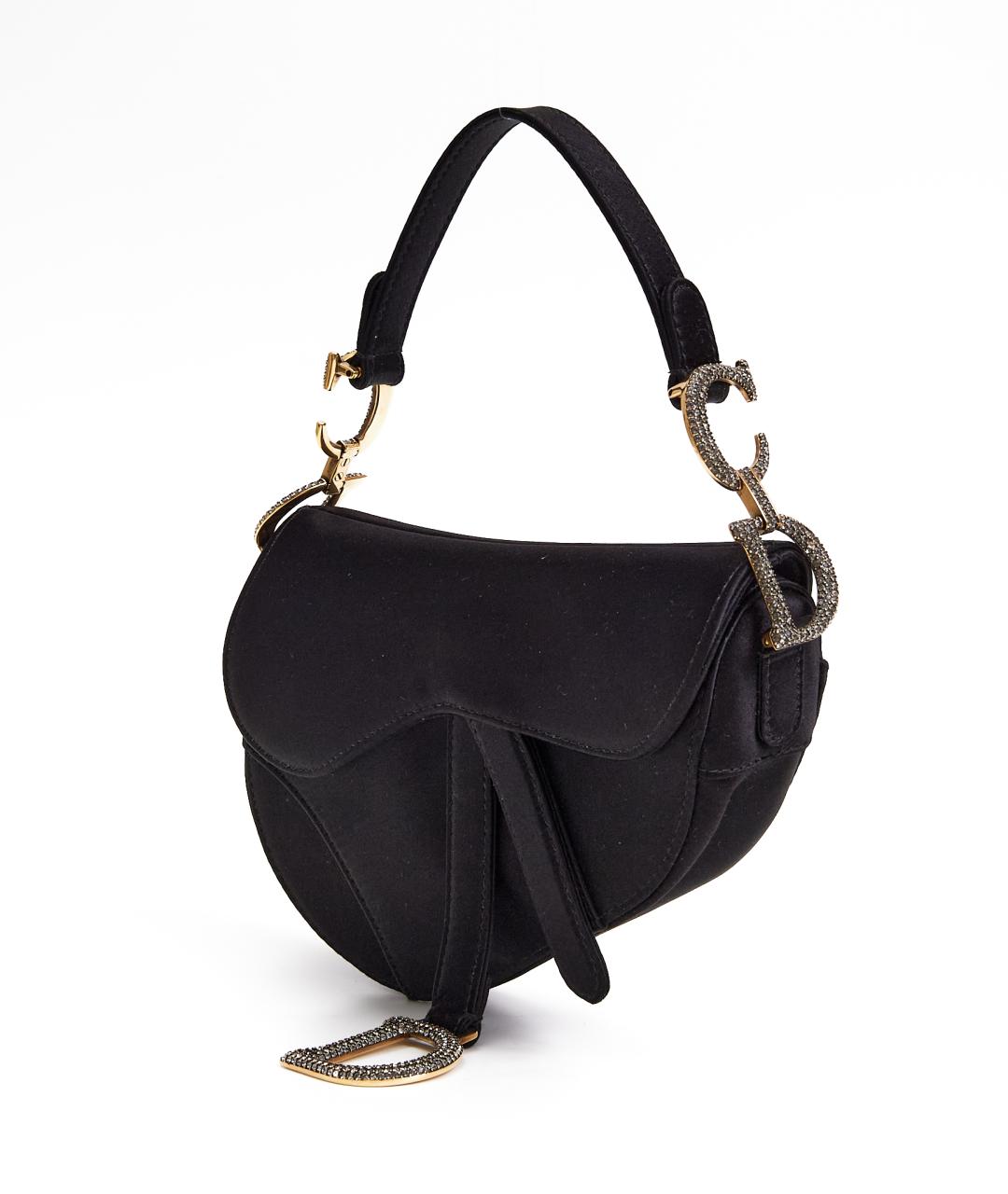 CHRISTIAN DIOR Черная тканевая сумка с короткими ручками, фото 2