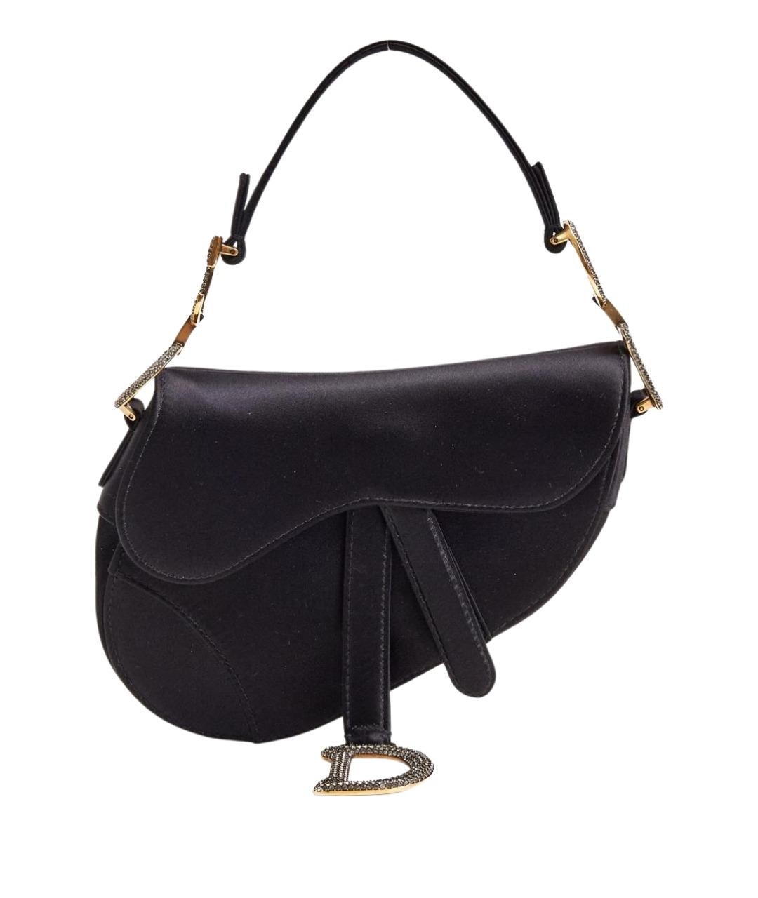 CHRISTIAN DIOR Черная тканевая сумка с короткими ручками, фото 1