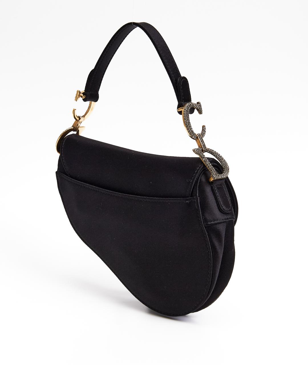 CHRISTIAN DIOR Черная тканевая сумка с короткими ручками, фото 4