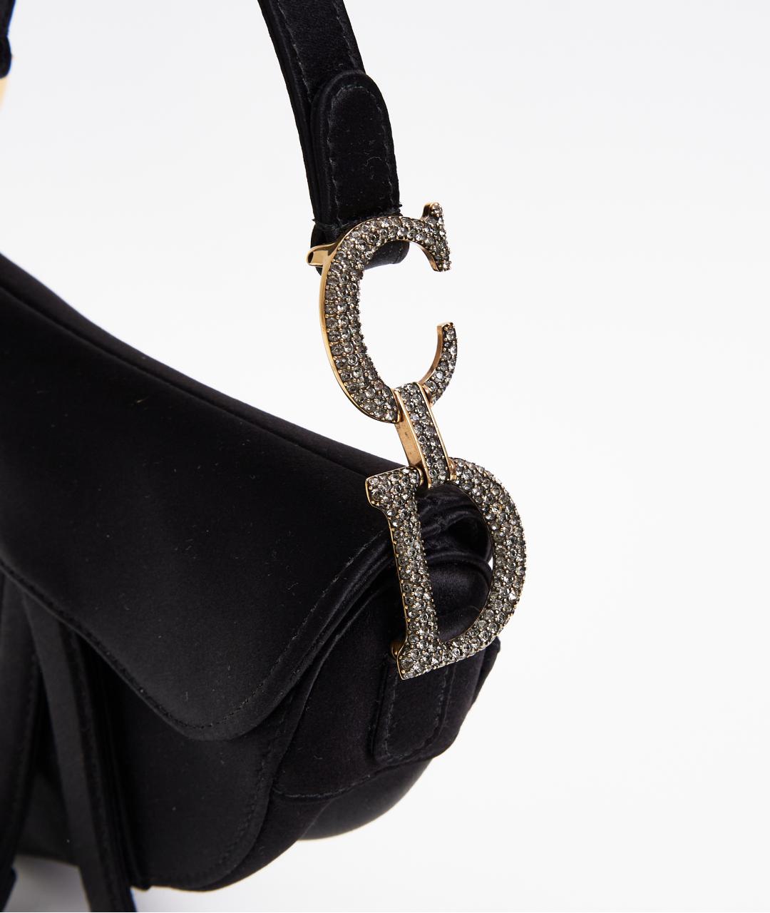 CHRISTIAN DIOR Черная тканевая сумка с короткими ручками, фото 3