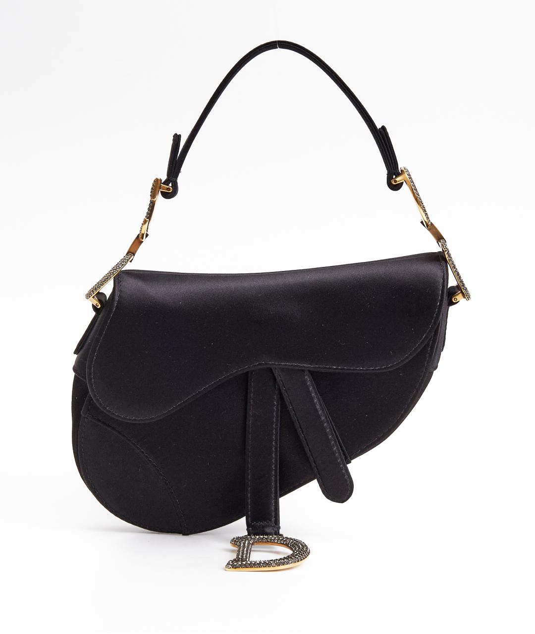 CHRISTIAN DIOR Черная тканевая сумка с короткими ручками, фото 6