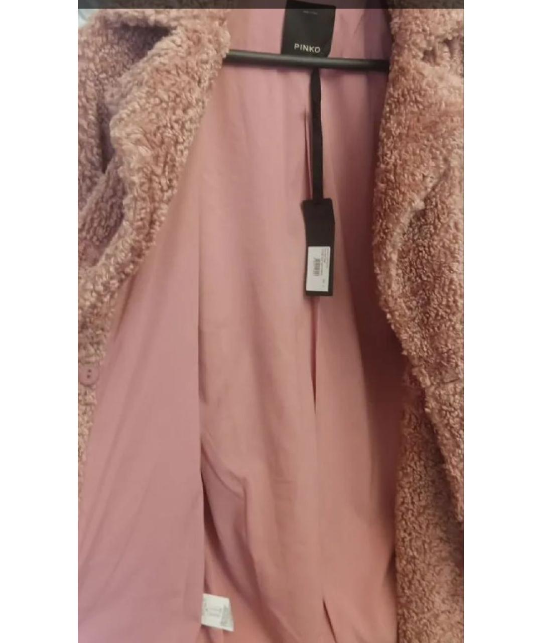 PINKO Розовая полиэстеровая шуба, фото 4