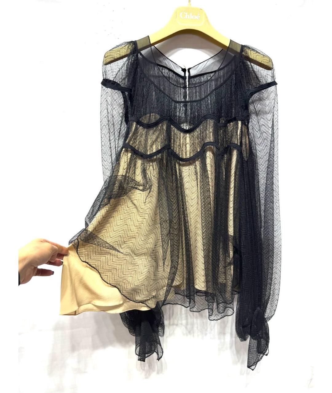 CHLOE Черная полиамидовая блузы, фото 7