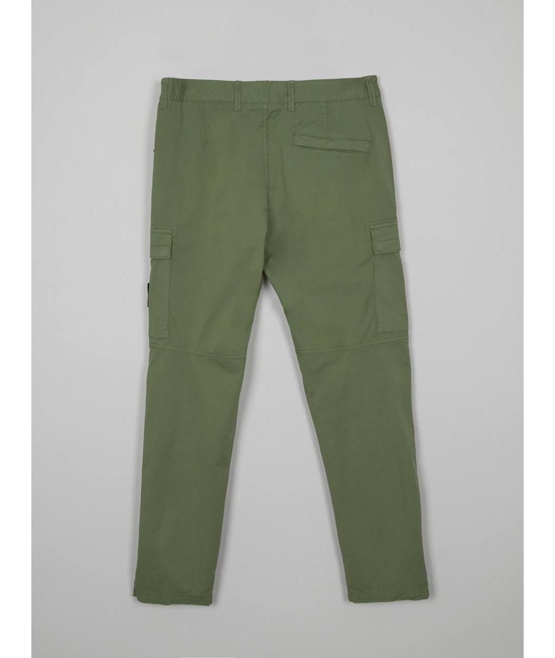 STONE ISLAND Зеленые хлопко-эластановые повседневные брюки, фото 8