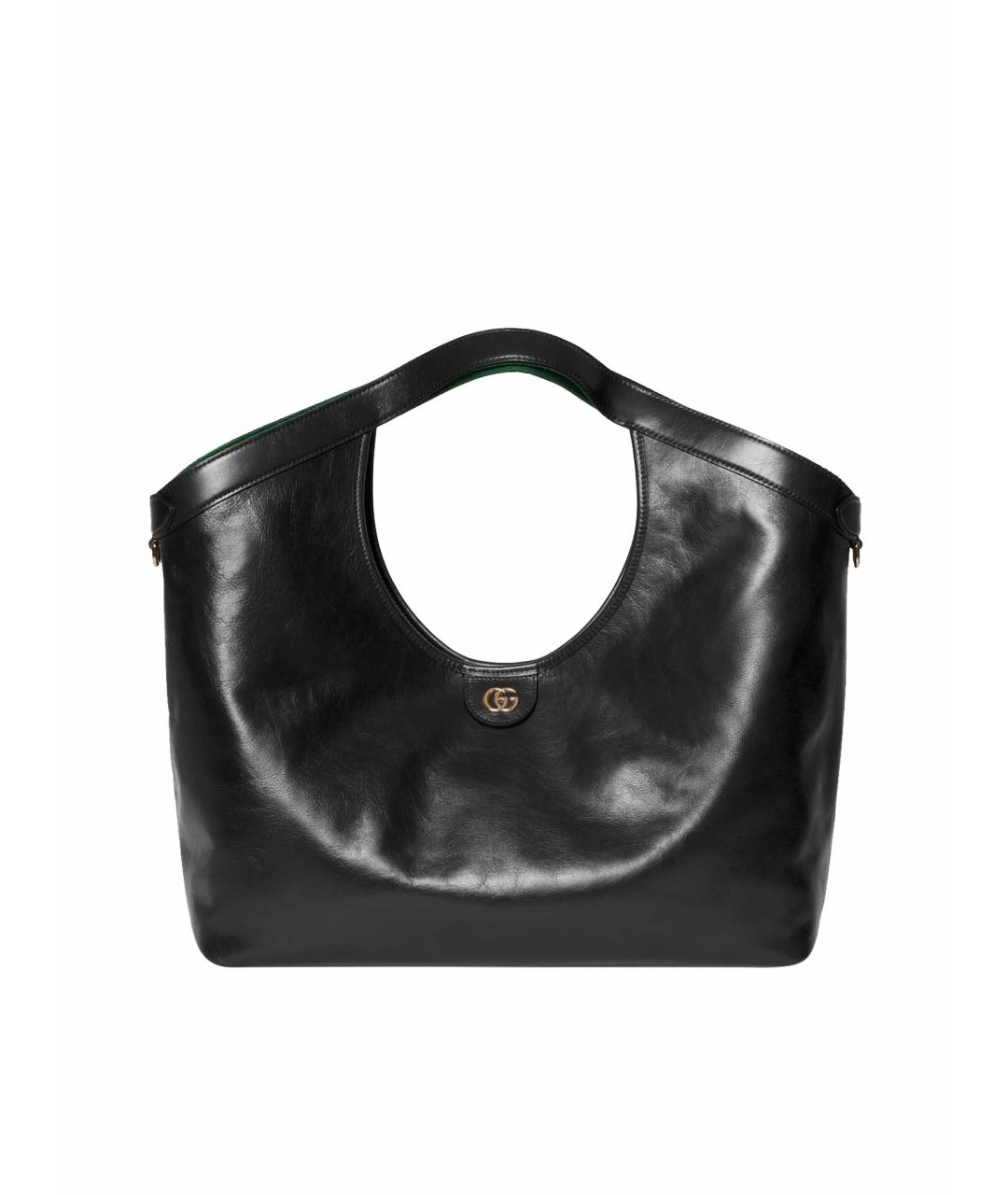 GUCCI Черная кожаная сумка тоут, фото 1