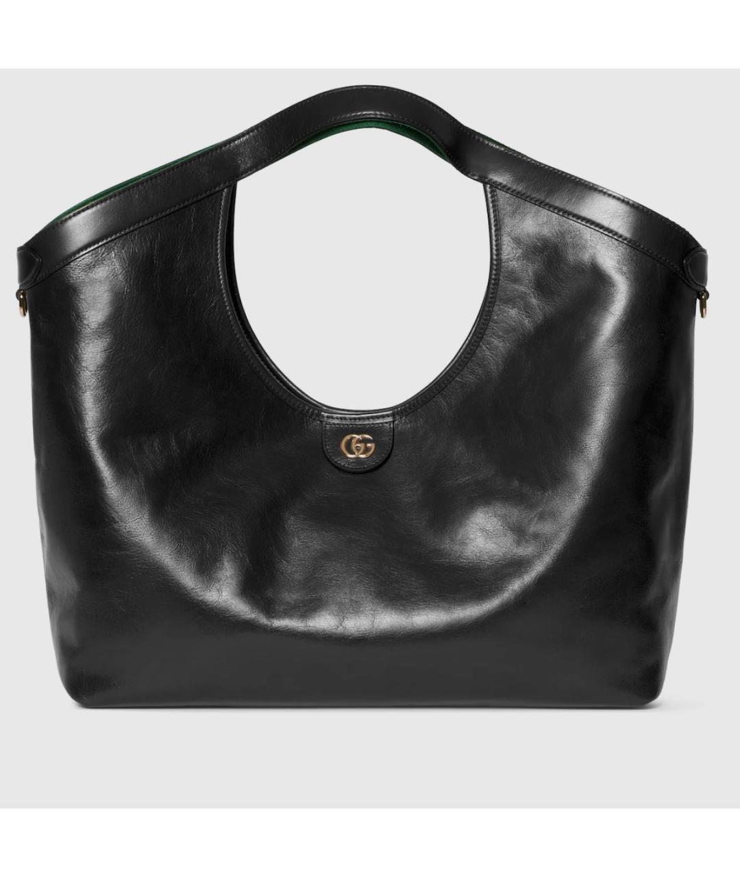 GUCCI Черная кожаная сумка тоут, фото 4