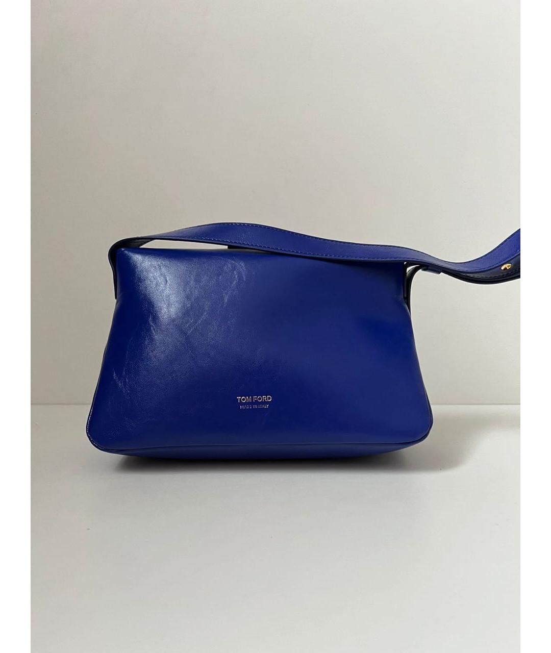 TOM FORD Синяя кожаная сумка через плечо, фото 3