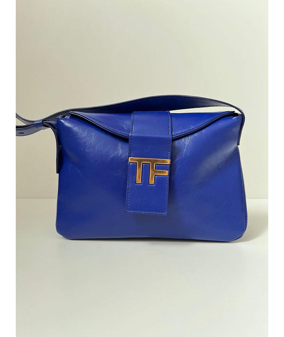 TOM FORD Синяя кожаная сумка через плечо, фото 7