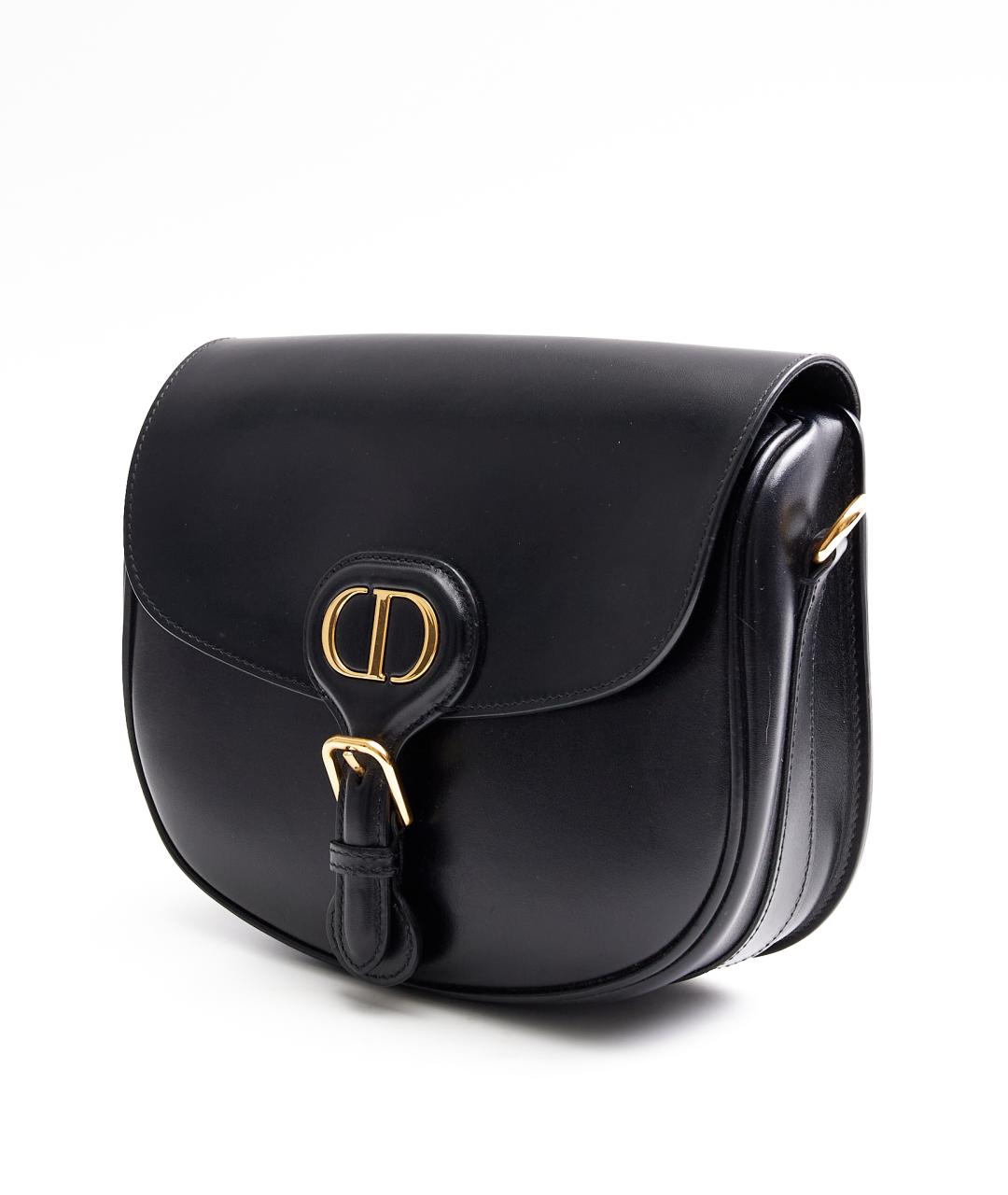 CHRISTIAN DIOR Черная кожаная сумка с короткими ручками, фото 2