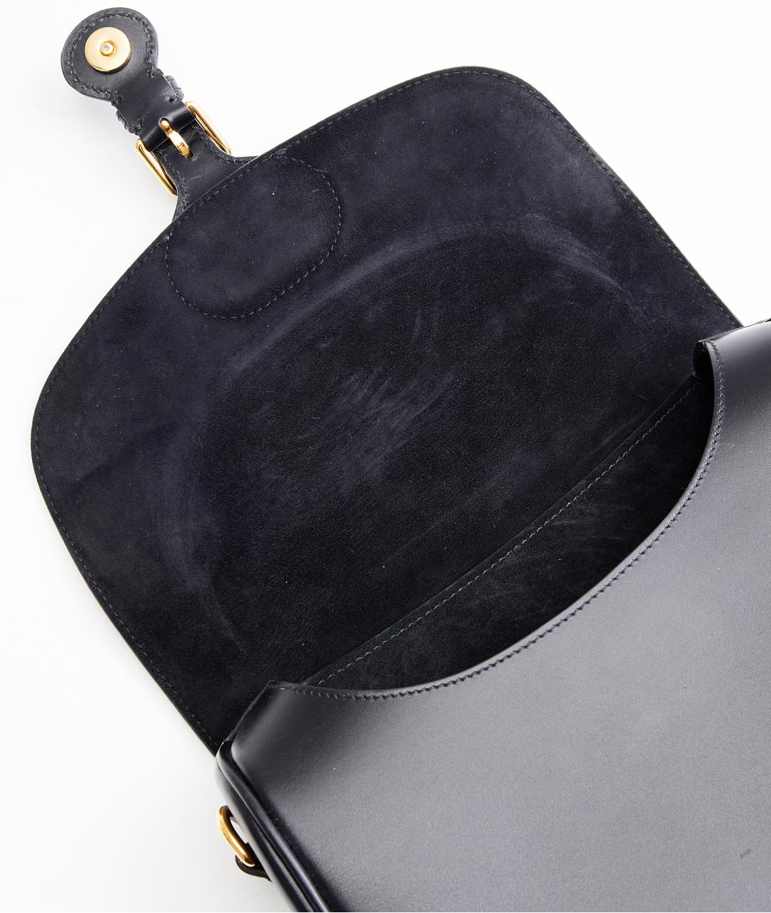 CHRISTIAN DIOR Черная кожаная сумка с короткими ручками, фото 6