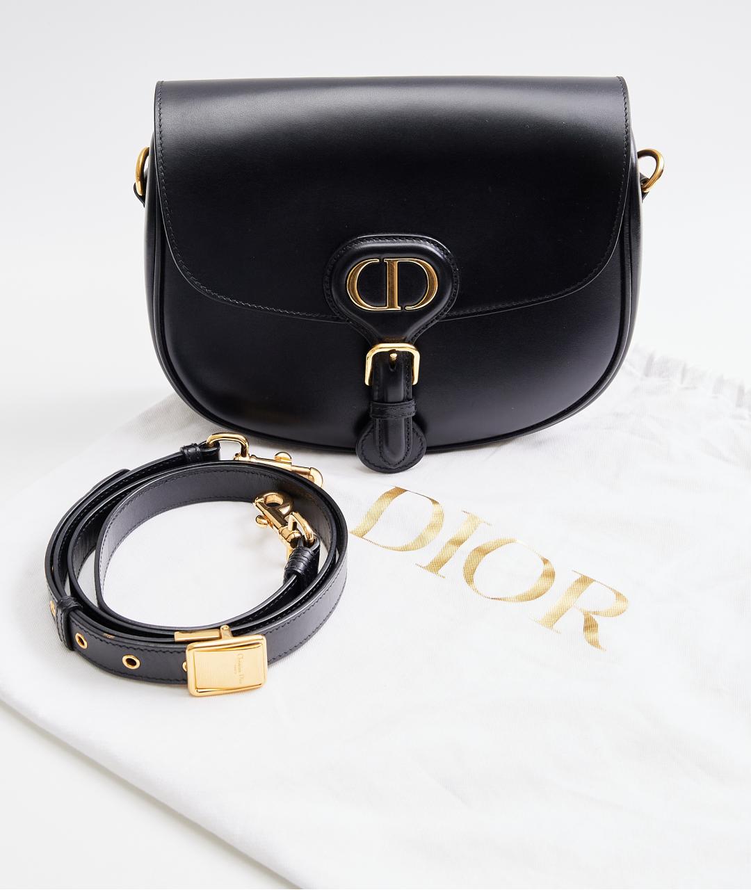 CHRISTIAN DIOR Черная кожаная сумка с короткими ручками, фото 7