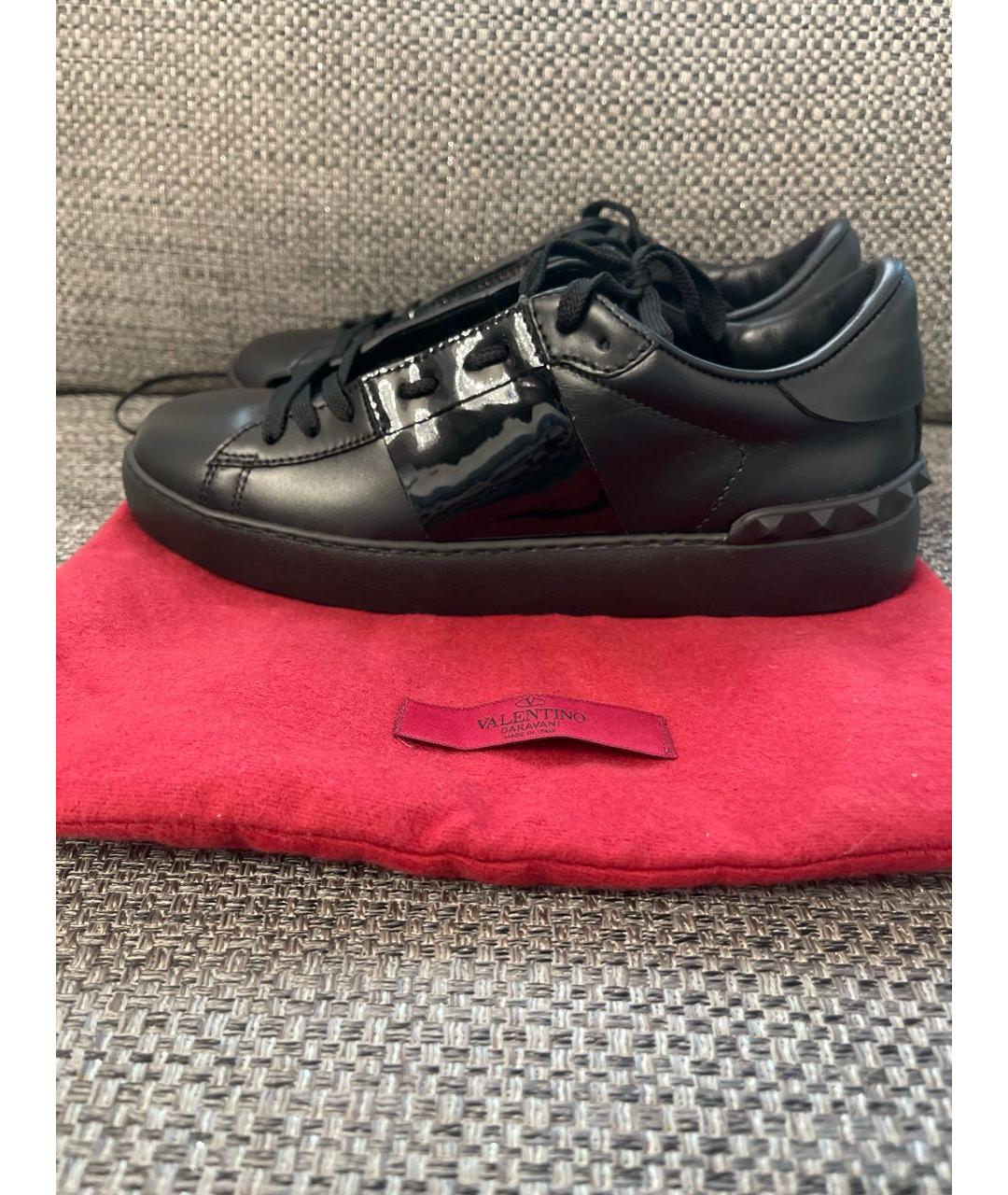 VALENTINO Черные кожаные кроссовки, фото 7