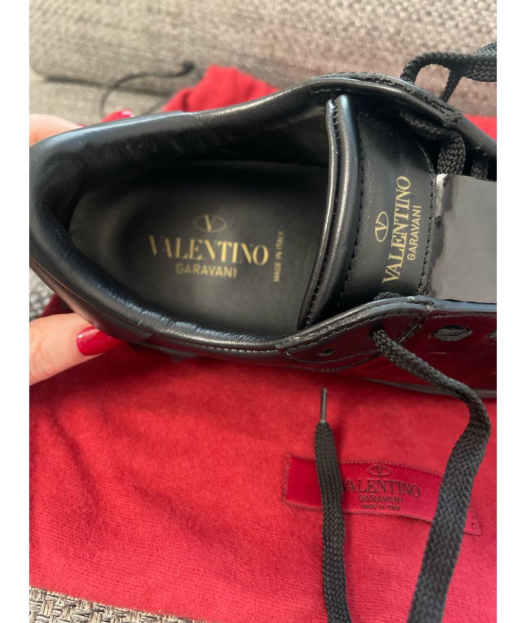 VALENTINO Черные кожаные кроссовки, фото 6