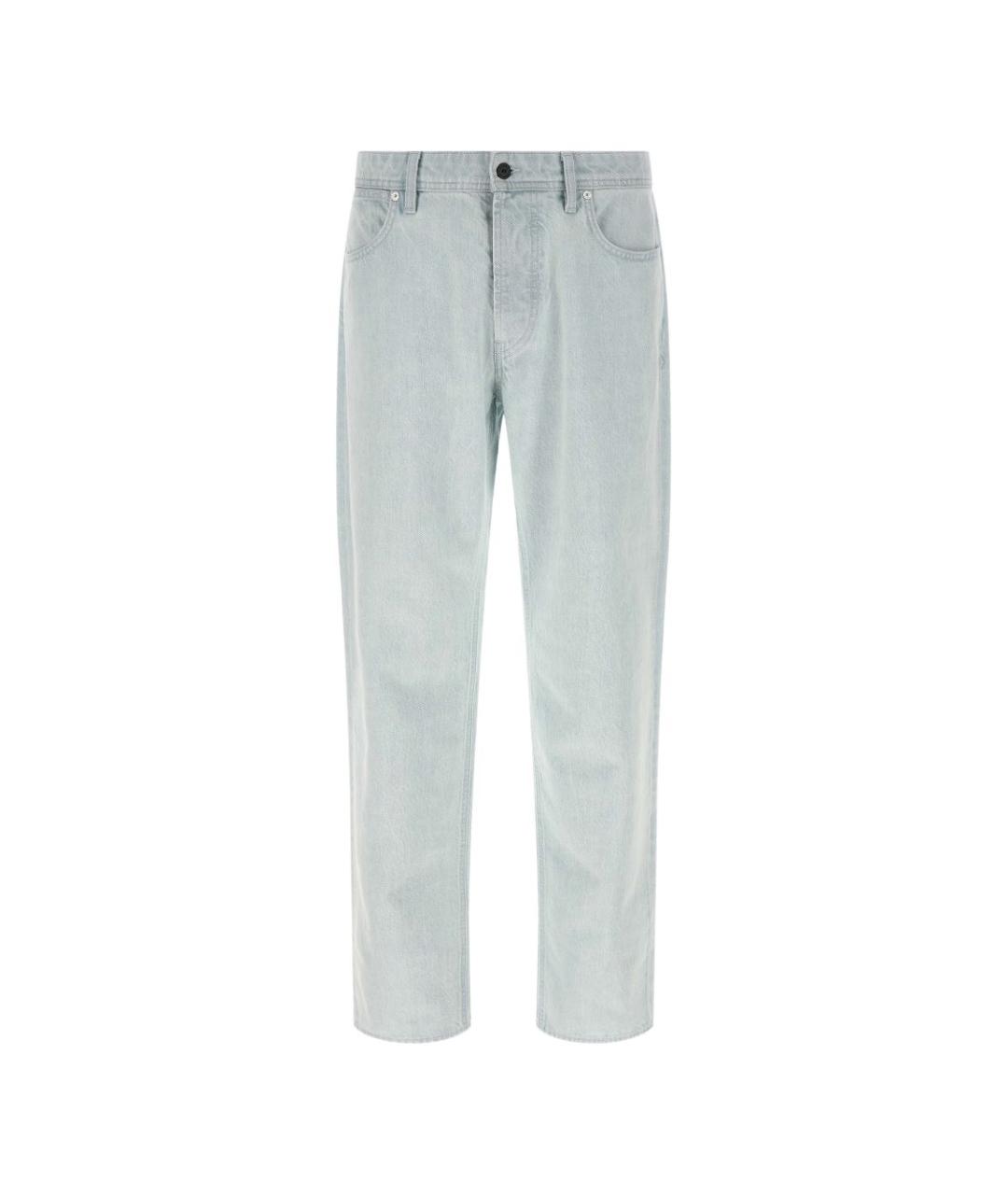 STONE ISLAND Голубые хлопковые прямые джинсы, фото 1