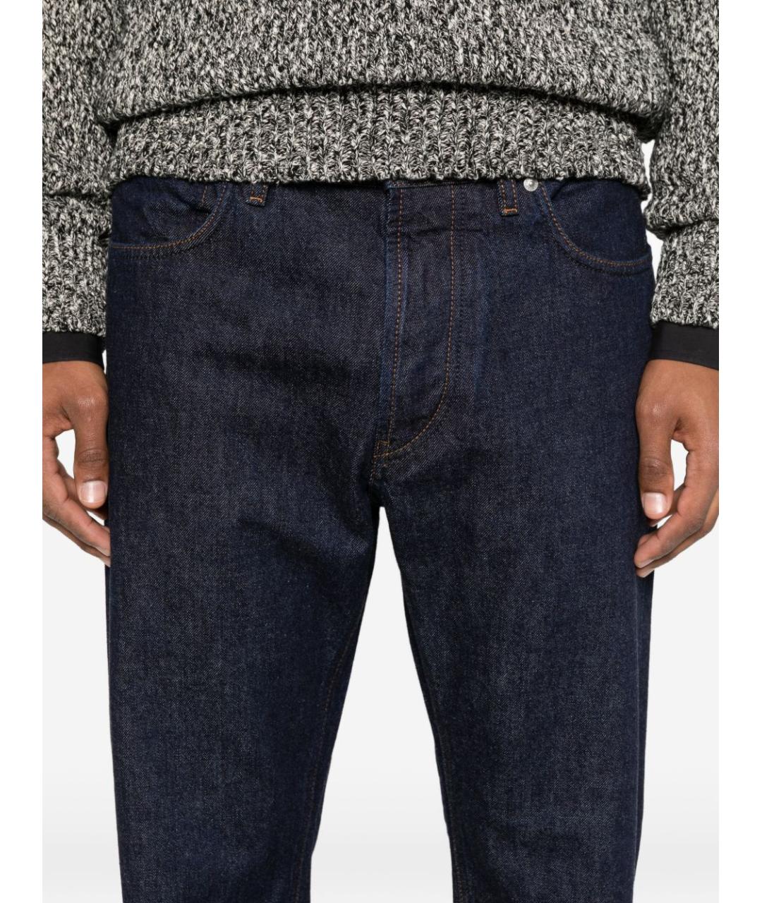 STONE ISLAND Синие хлопковые прямые джинсы, фото 2