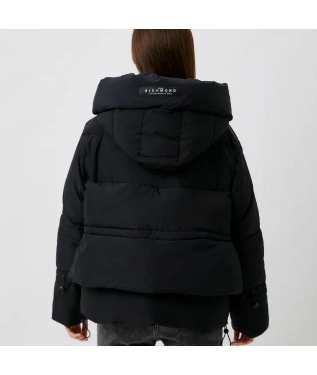 JOHN RICHMOND Черный полиэстеровый пуховик, фото 3