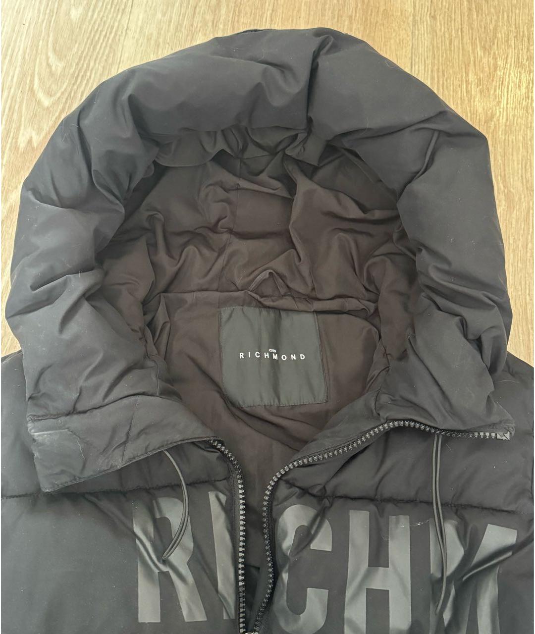 JOHN RICHMOND Черный полиэстеровый пуховик, фото 4