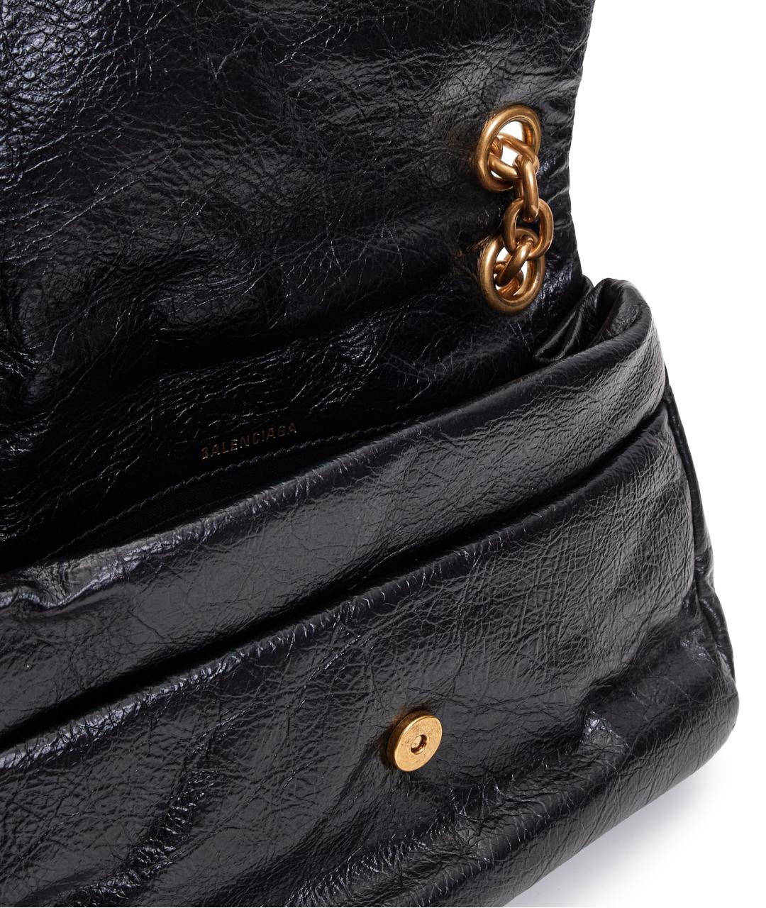 BALENCIAGA Черная кожаная сумка через плечо, фото 6