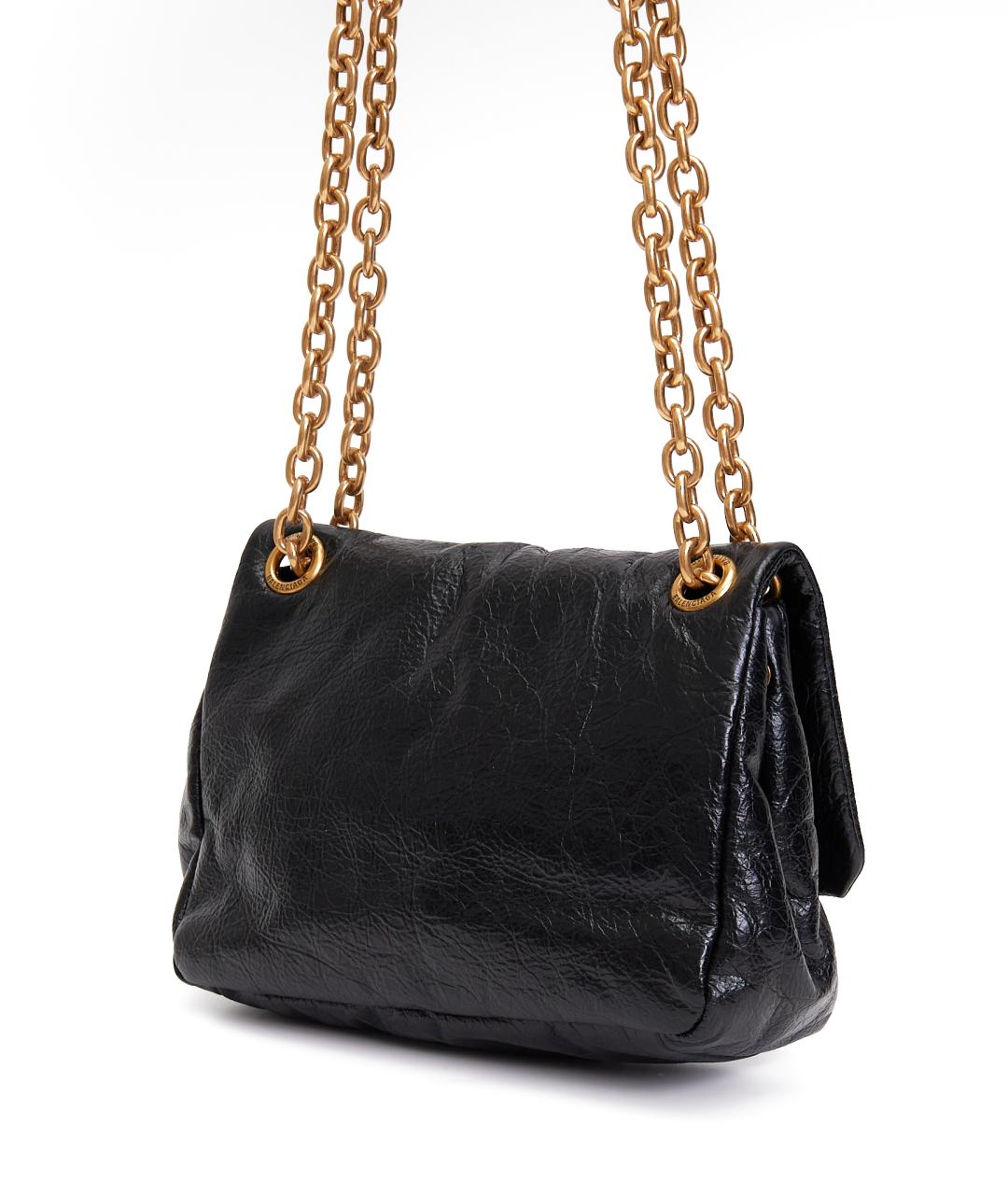 BALENCIAGA Черная кожаная сумка через плечо, фото 3