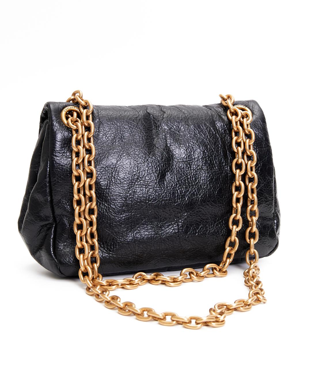 BALENCIAGA Черная кожаная сумка через плечо, фото 4