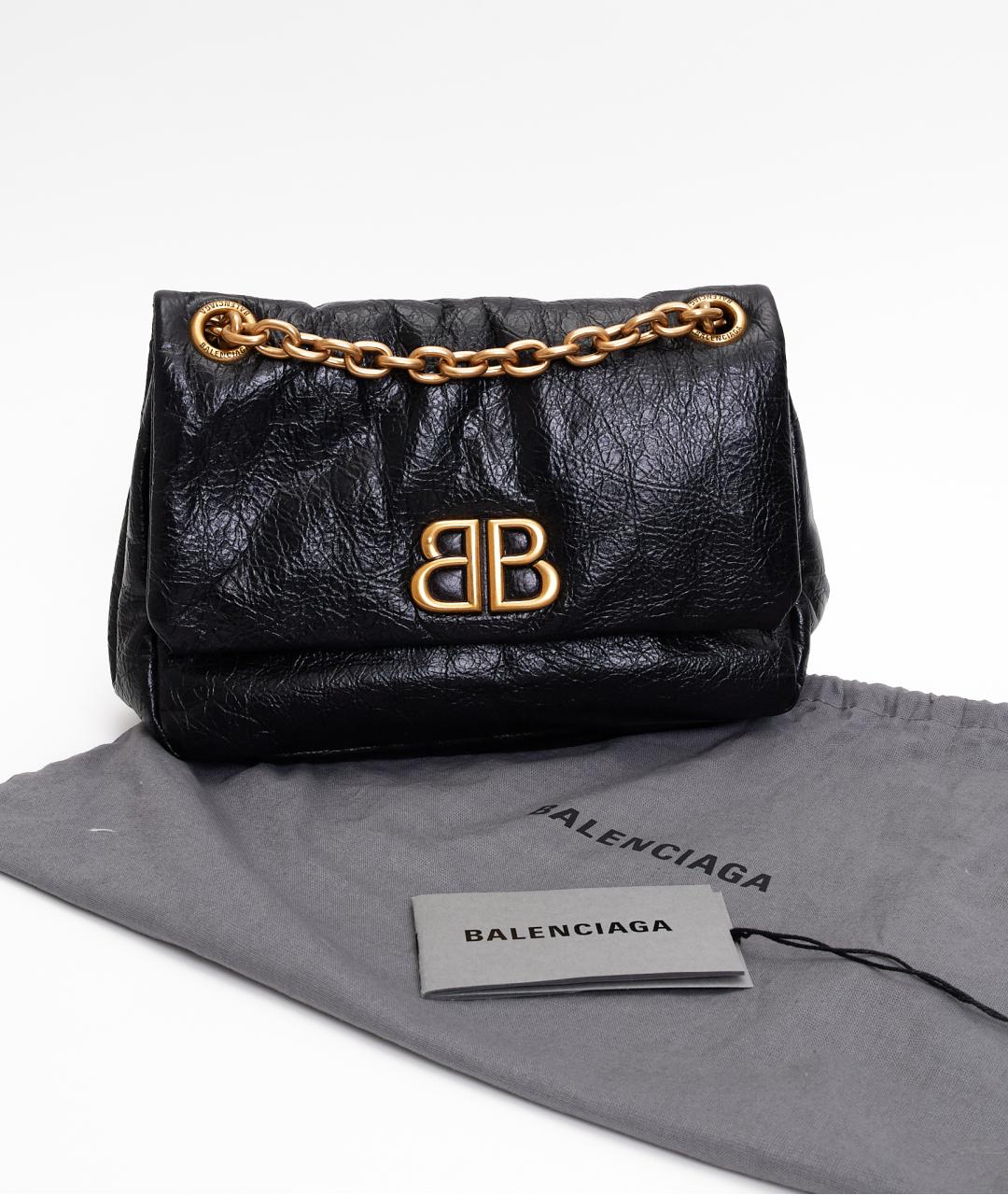 BALENCIAGA Черная кожаная сумка через плечо, фото 5