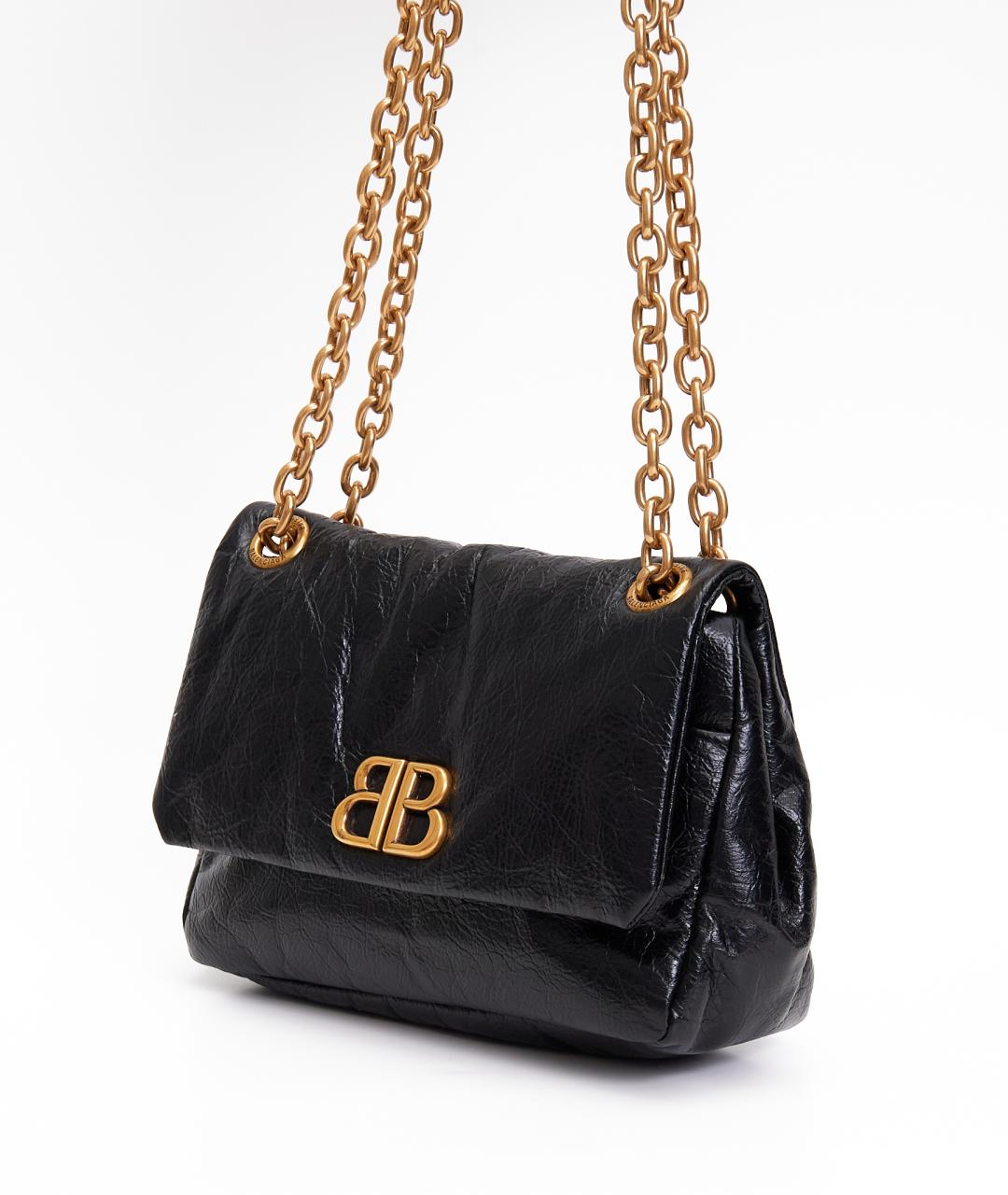 BALENCIAGA Черная кожаная сумка через плечо, фото 2