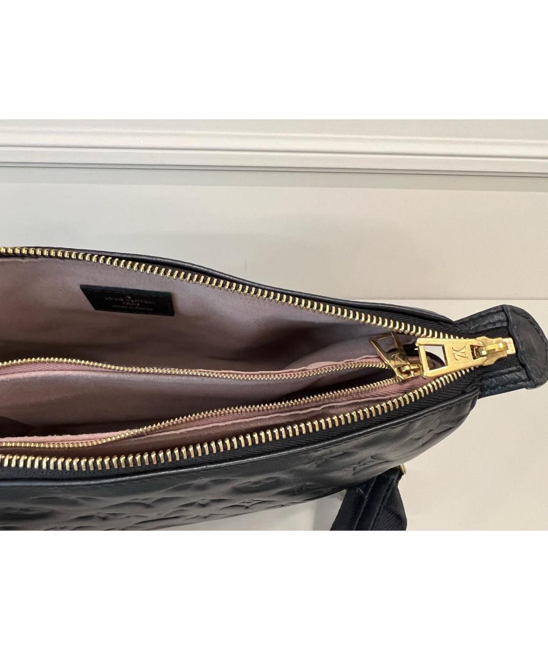 LOUIS VUITTON Черная кожаная сумка через плечо, фото 4