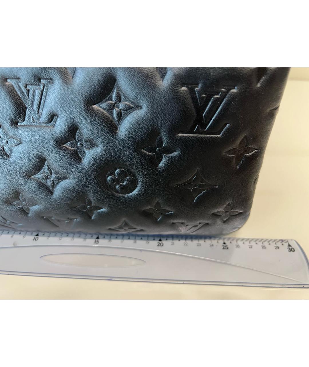 LOUIS VUITTON Черная кожаная сумка через плечо, фото 8