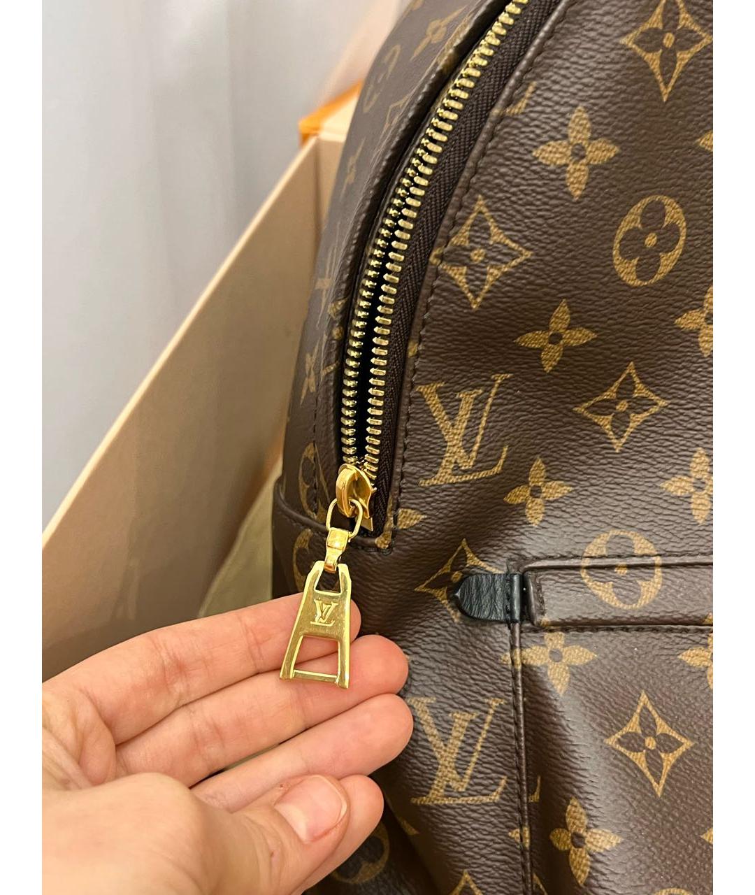 LOUIS VUITTON Коричневый кожаный рюкзак, фото 6