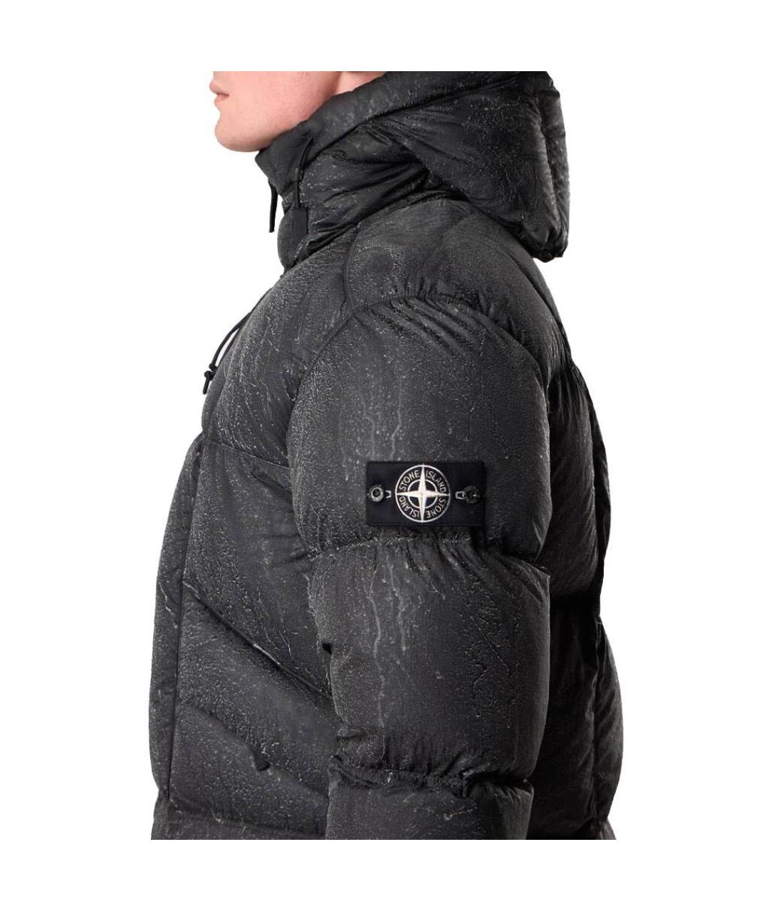STONE ISLAND Черный пуховик, фото 7