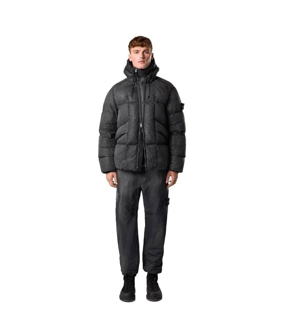 STONE ISLAND Черный пуховик, фото 5