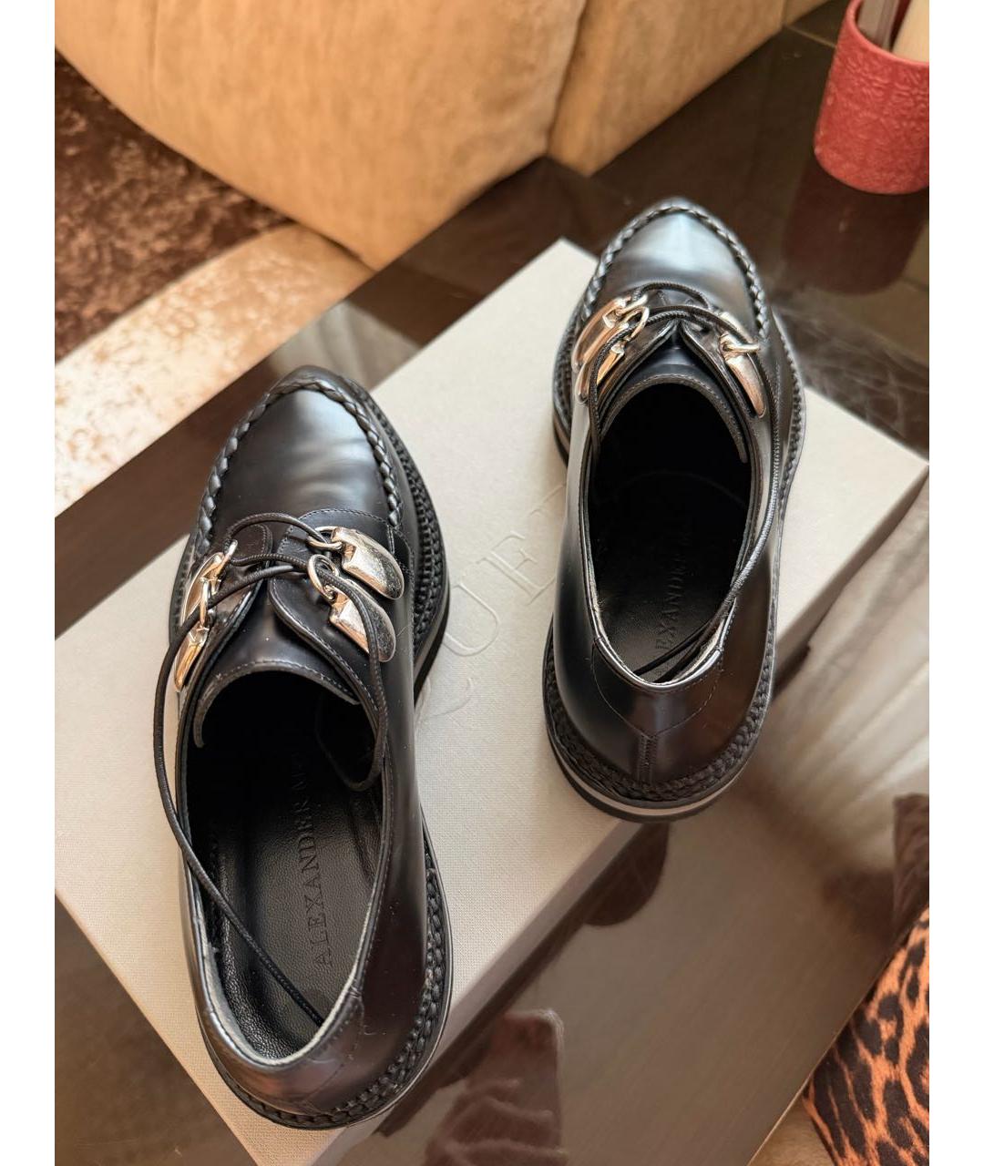MCQ ALEXANDER MCQUEEN Черные кожаные брогги и оксфорды, фото 3