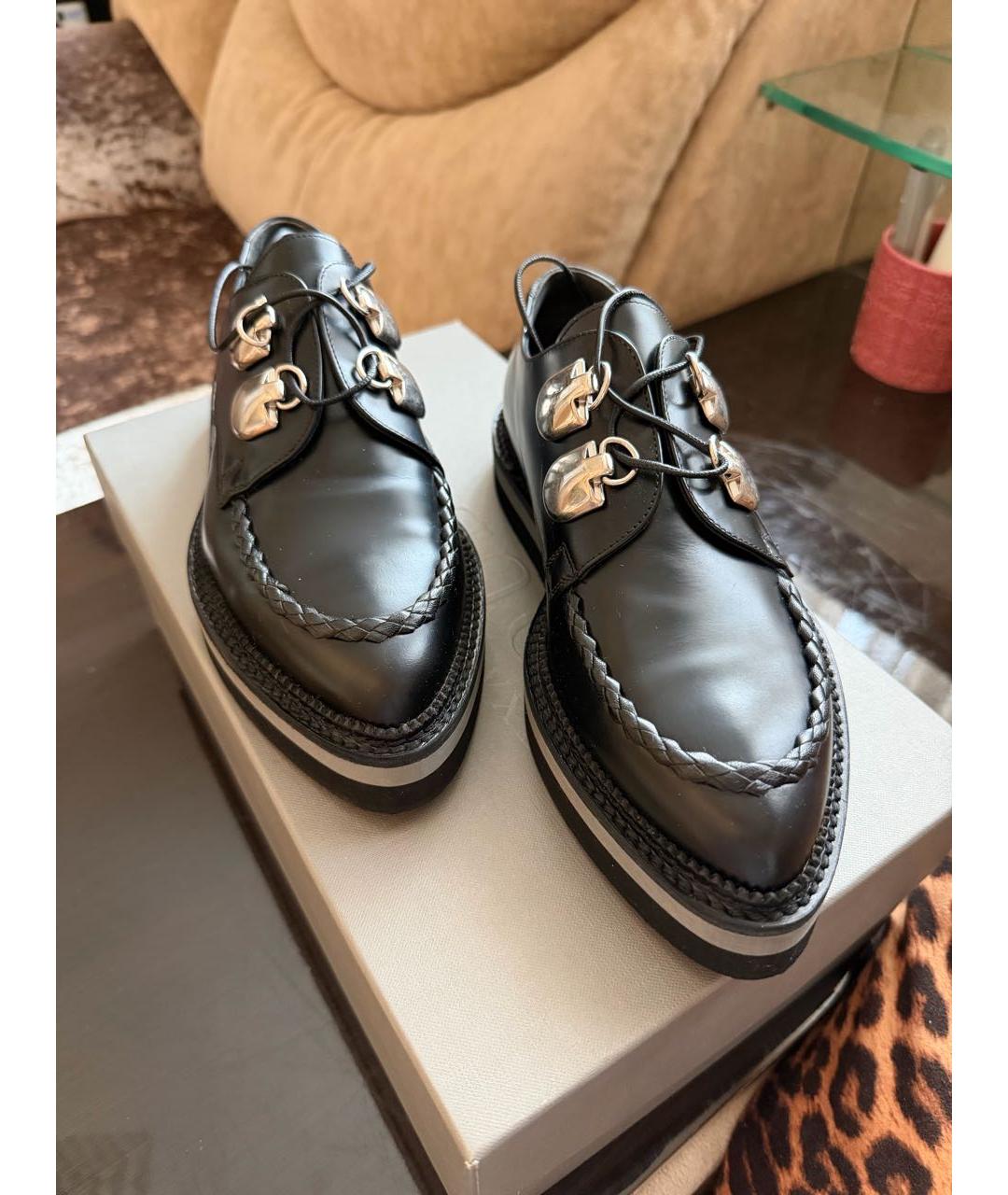 MCQ ALEXANDER MCQUEEN Черные кожаные брогги и оксфорды, фото 2