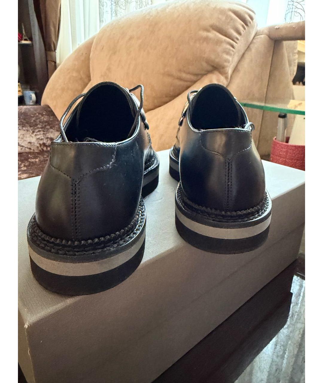 MCQ ALEXANDER MCQUEEN Черные кожаные брогги и оксфорды, фото 4