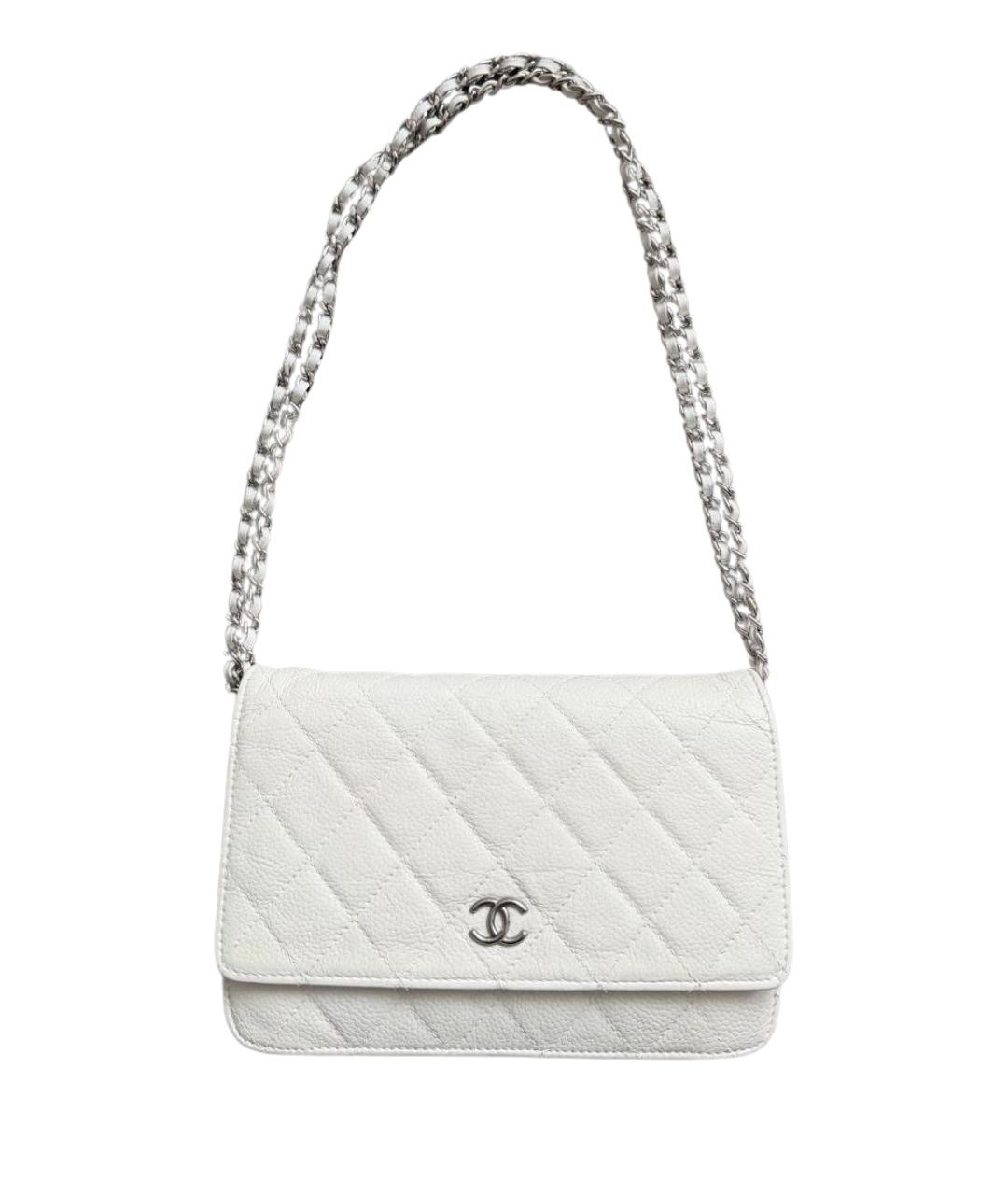 CHANEL Белая кожаная сумка через плечо, фото 1
