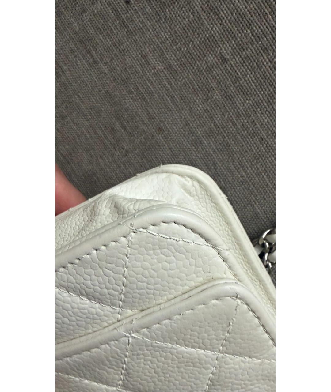 CHANEL Белая кожаная сумка через плечо, фото 5