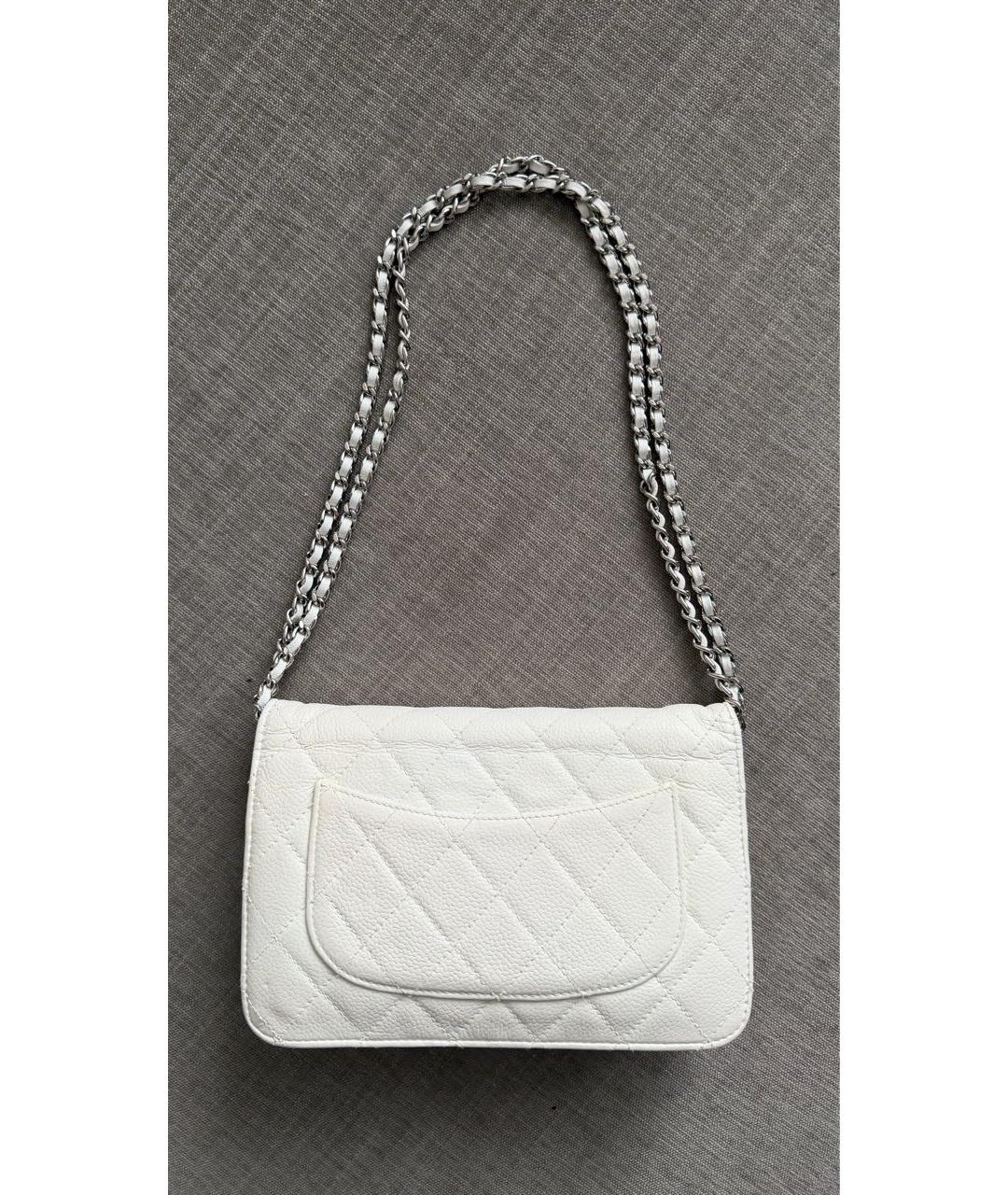 CHANEL Белая кожаная сумка через плечо, фото 2
