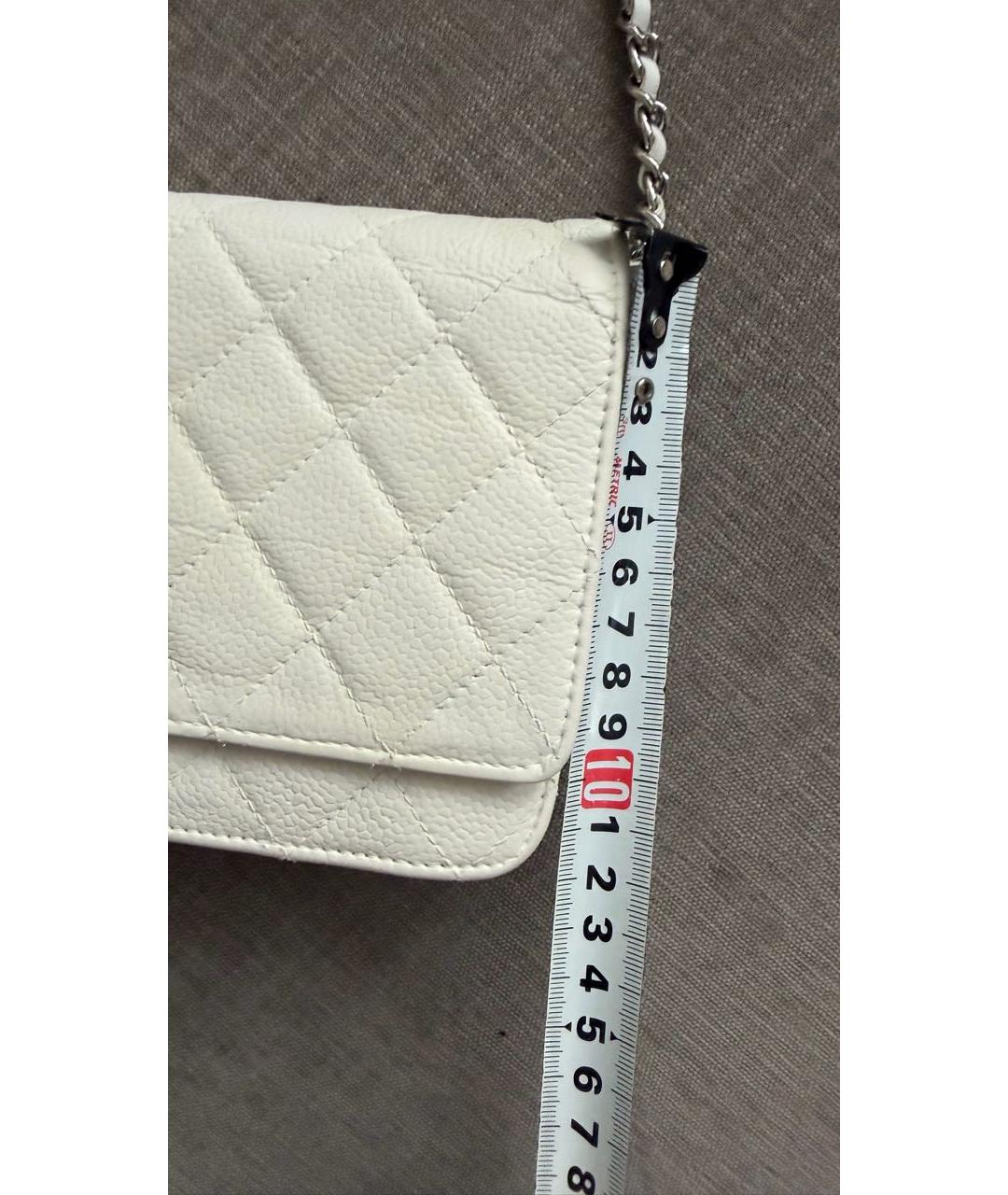 CHANEL Белая кожаная сумка через плечо, фото 8