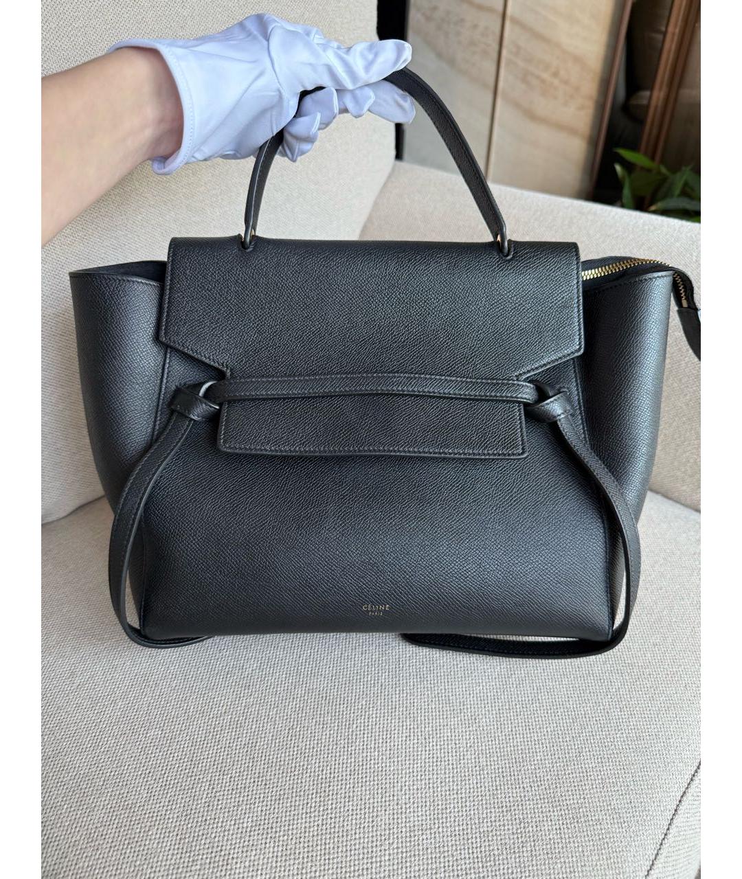 CELINE Черная кожаная сумка через плечо, фото 5