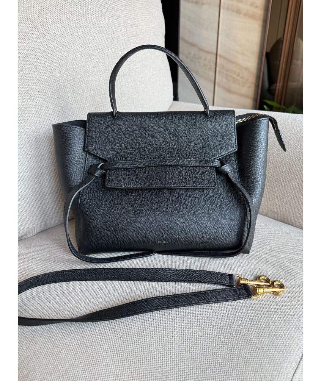 CELINE Черная кожаная сумка через плечо, фото 2