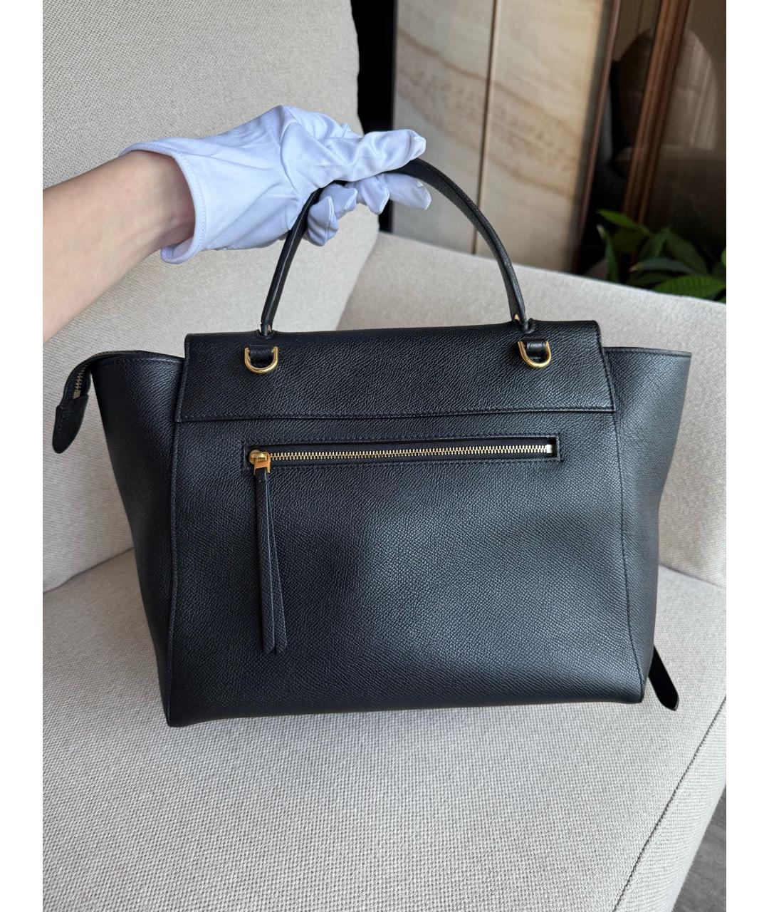 CELINE Черная кожаная сумка через плечо, фото 6