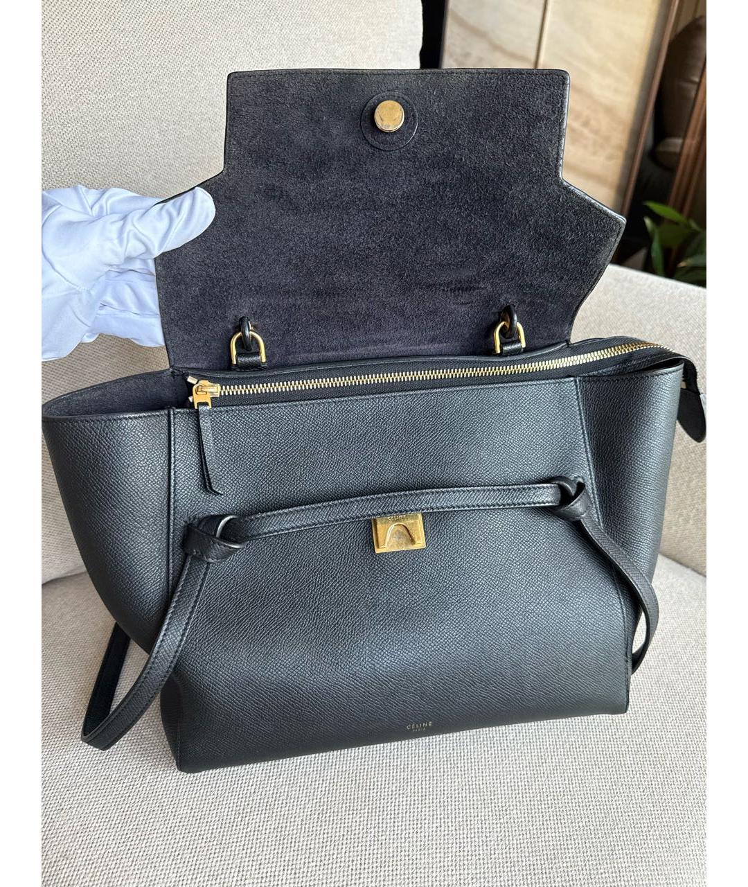 CELINE Черная кожаная сумка через плечо, фото 8