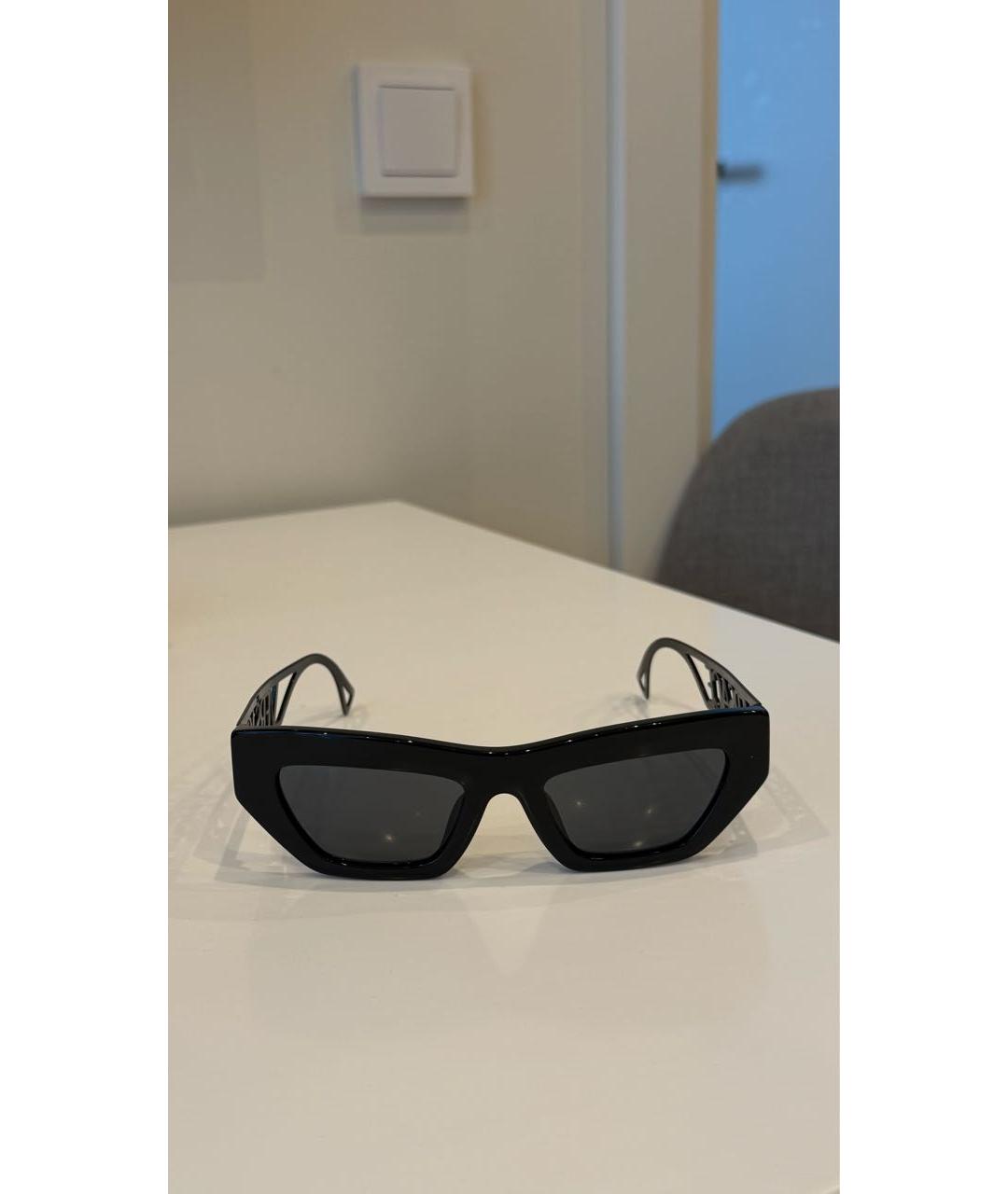VERSACE Черные пластиковые солнцезащитные очки, фото 5