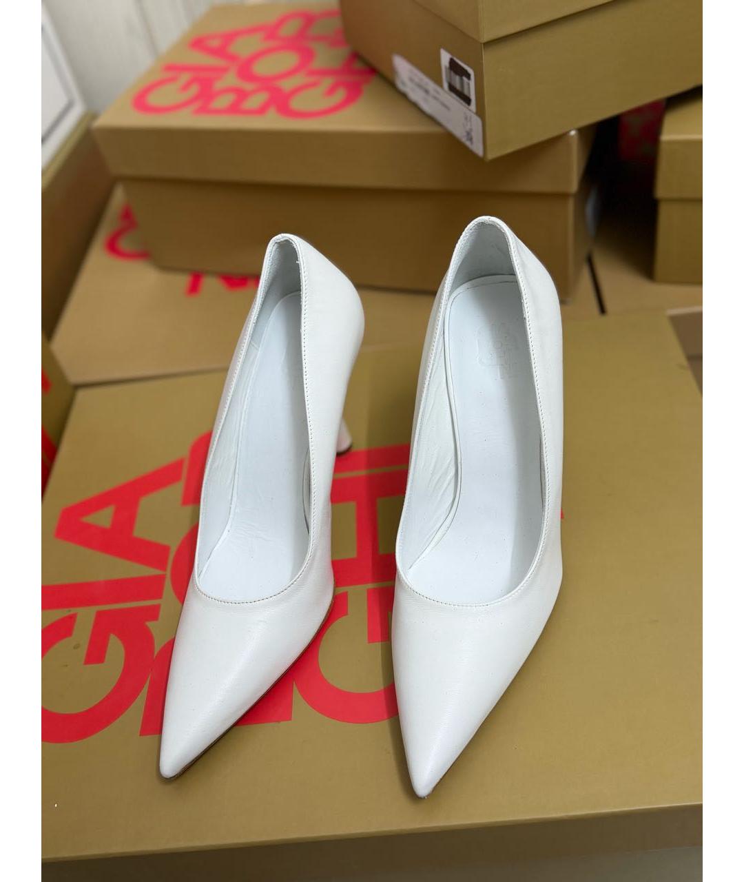 GIABORGHINI Белые кожаные туфли, фото 3