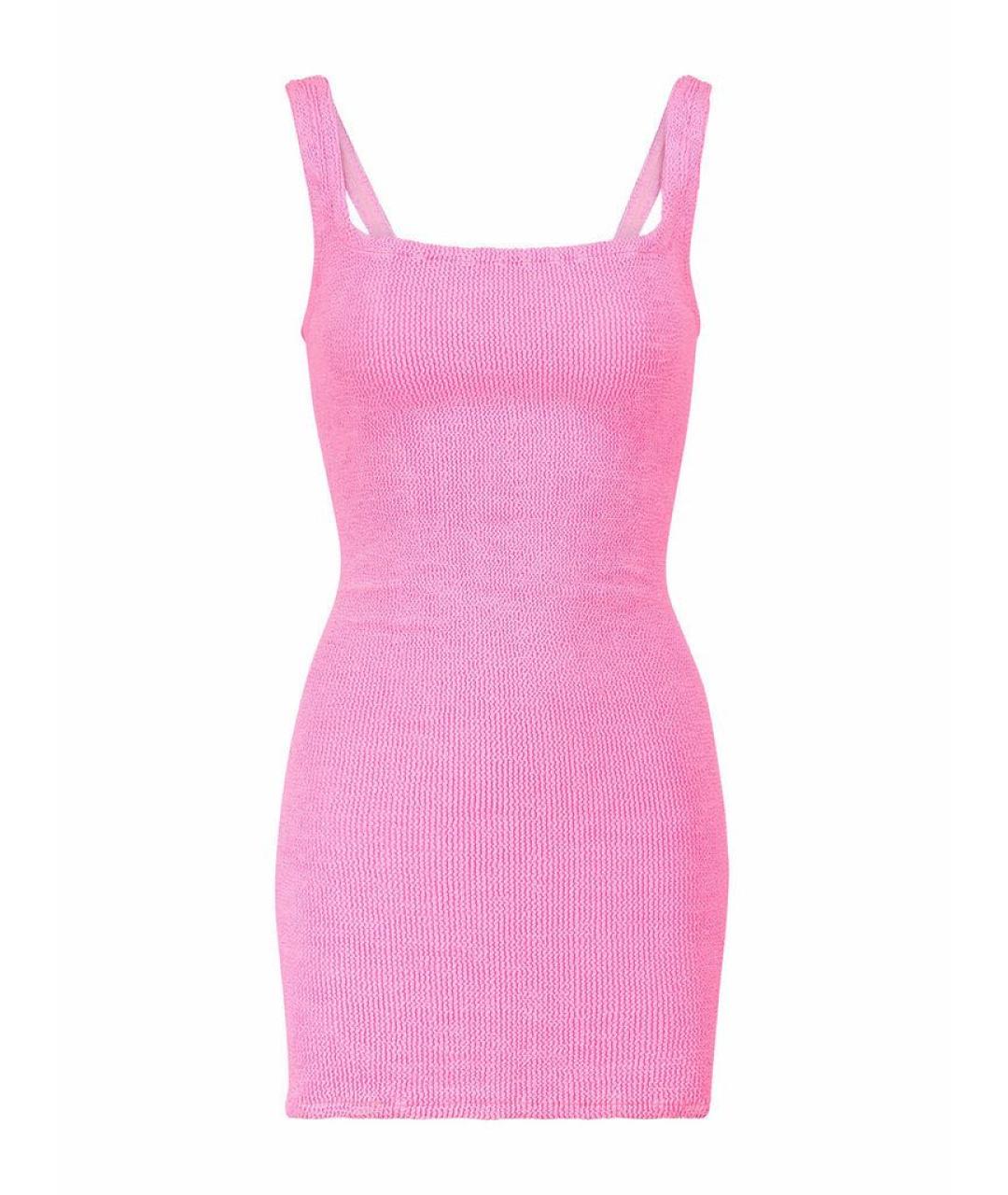 HUNZA G Розовое синтетическое повседневное платье, фото 9