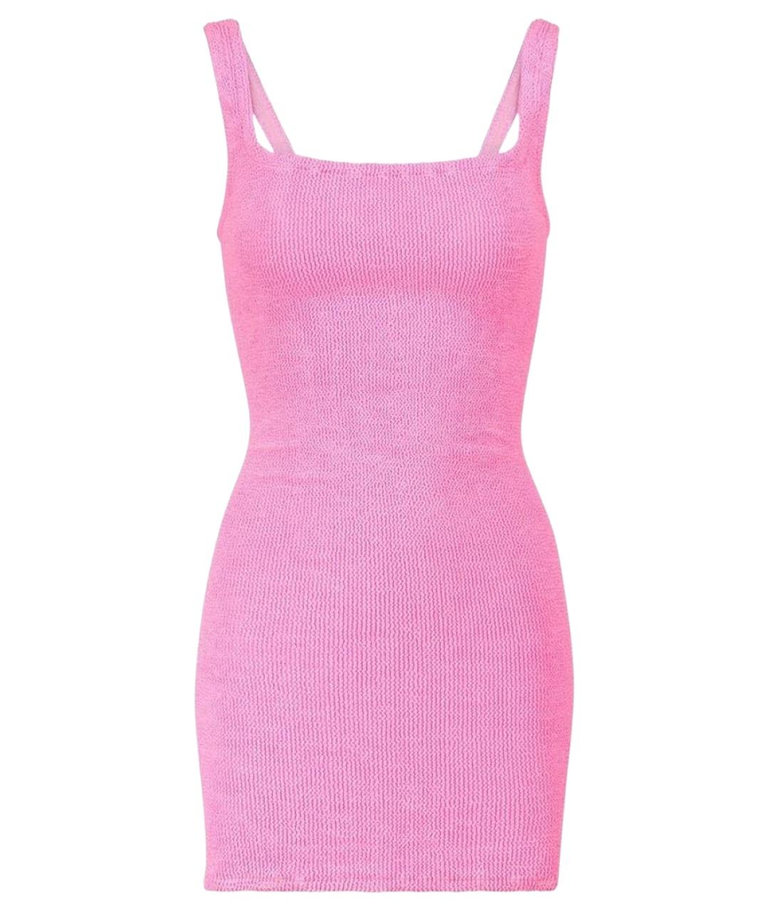 HUNZA G Розовое синтетическое повседневное платье, фото 1
