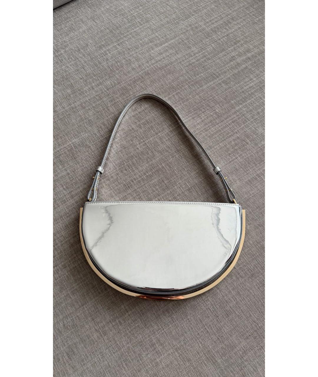 AQUAZZURA Серебряная кожаная сумка с короткими ручками, фото 2