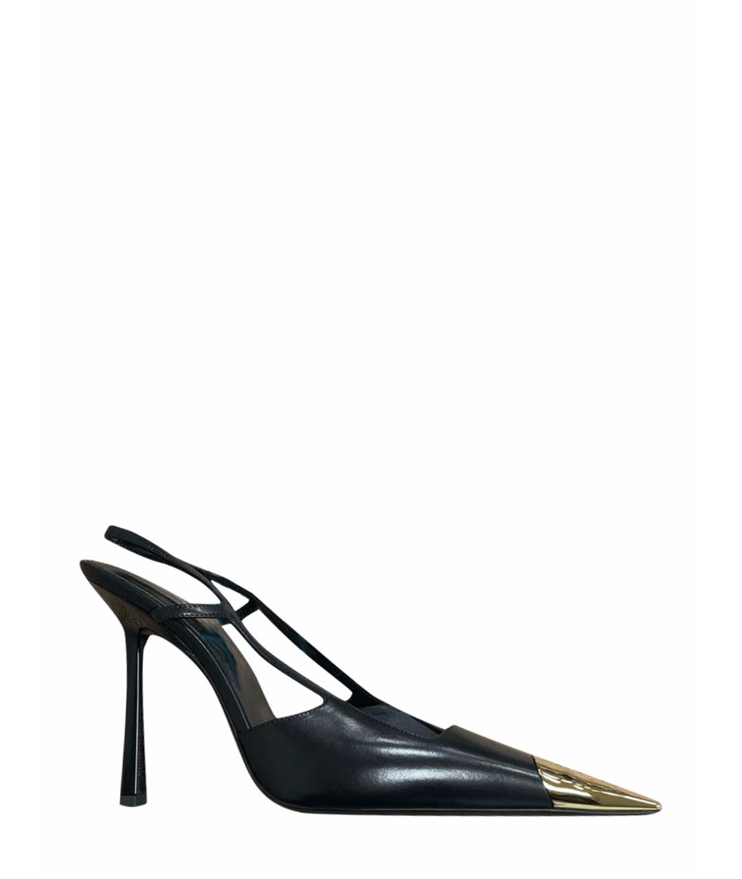 SAINT LAURENT Черные кожаные туфли, фото 1