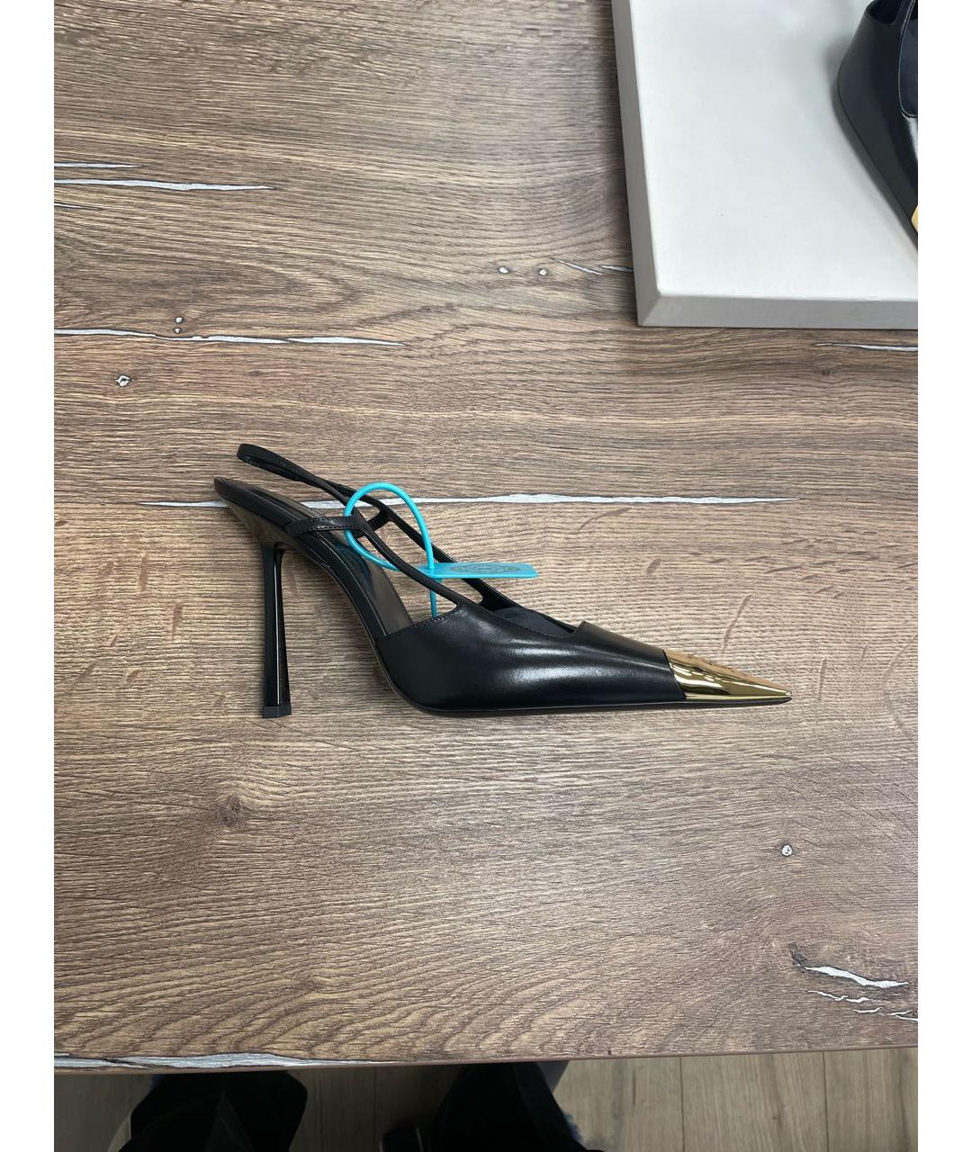 SAINT LAURENT Черные кожаные туфли, фото 5
