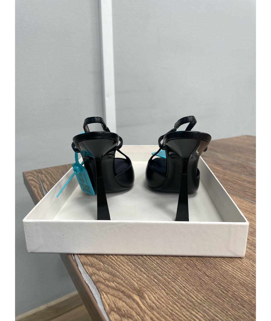 SAINT LAURENT Черные кожаные туфли, фото 2